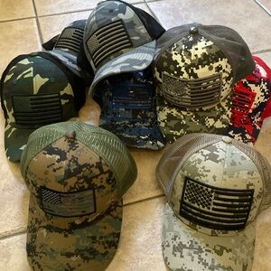Bundle of 8 patriotic trucker hats